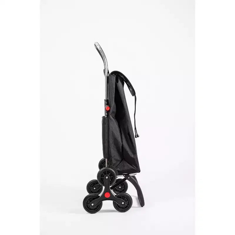 Chariot de courses pliant 6 roues monte-escalier vert mousse foncé – 1 personne