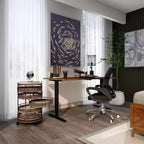 Étagère de rangement ronde en métal de style ferme, noire et marron, avec 5 tiroirs
