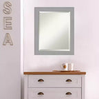 Miroir mural biseauté rectangulaire en nickel brossé – Simple