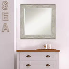Miroir mural carré biseauté 25" x 25" – Argent craquelé, 1 pièce