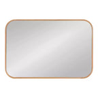 Miroir mural encadré en forme de rectangle arrondi naturel – 1 personne