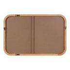 Miroir mural encadré en forme de rectangle arrondi naturel – 1 personne