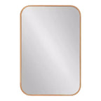 Miroir mural encadré en forme de rectangle arrondi naturel – 1 personne