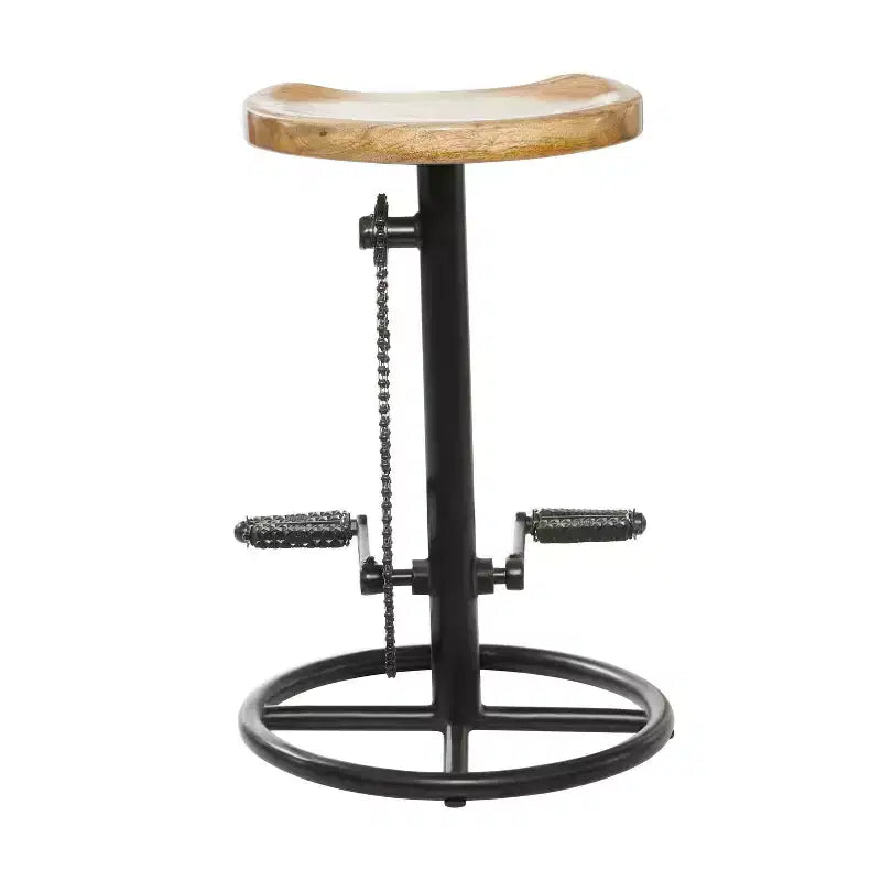 Tabouret de comptoir rond en fer noir sans dossier - 1 place