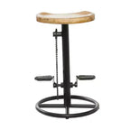 Tabouret de comptoir rond en fer noir sans dossier - 1 place