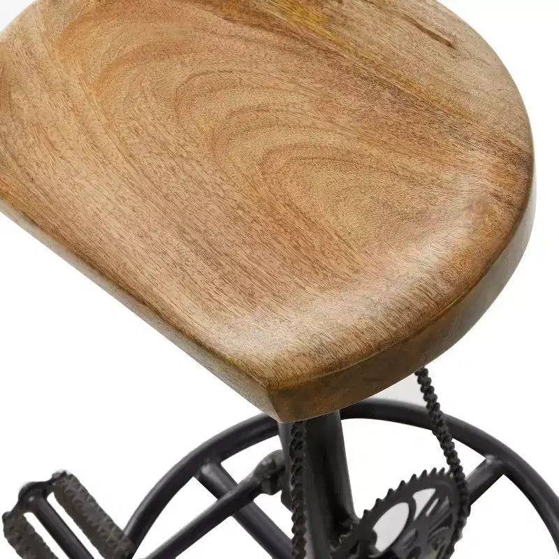 Tabouret de comptoir rond en fer noir sans dossier - 1 place