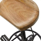 Tabouret de comptoir rond en fer noir sans dossier - 1 place