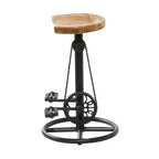 Tabouret de comptoir rond en fer noir sans dossier - 1 place