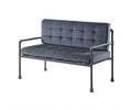 51" Brantley Sandy Gray Finish Loveseat - Acme Furniture: Includes 2 Accent Pillows, Metal Frame