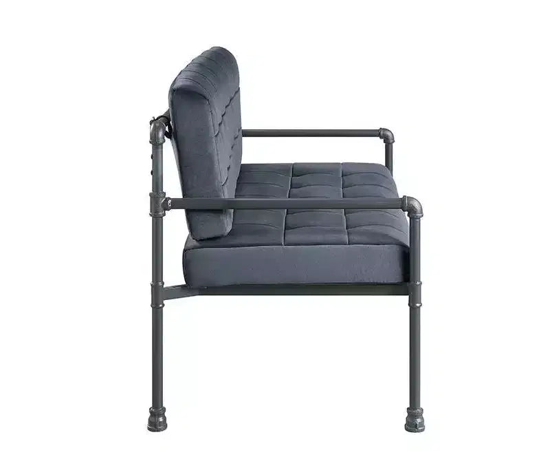Causeuse 51 po Brantley Gris Sable - Acme Furniture : Comprend 2 coussins décoratifs, Cadre en métal