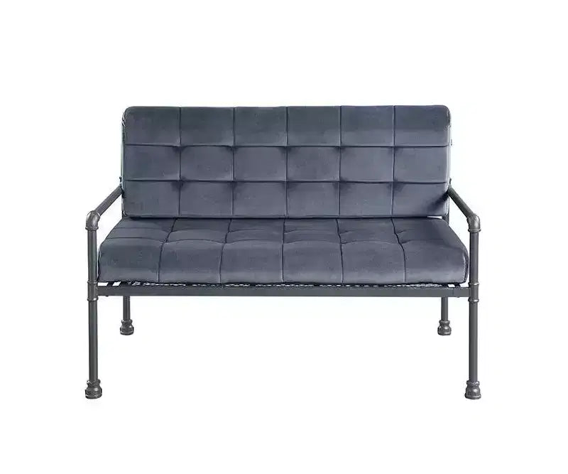 Causeuse 51 po Brantley Gris Sable - Acme Furniture : Comprend 2 coussins décoratifs, Cadre en métal