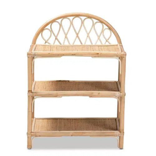 Étagère de présentation Redell en rotin à 3 niveaux de 80,5 cm, naturel/marron - bali & pari