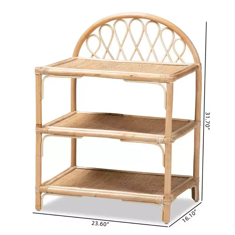 Étagère de présentation Redell en rotin à 3 niveaux de 80,5 cm, naturel/marron - bali & pari