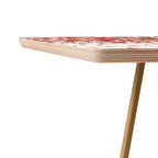 Table d'appoint carrée blanche et or – 1 personne, imprimé floral Prairie
