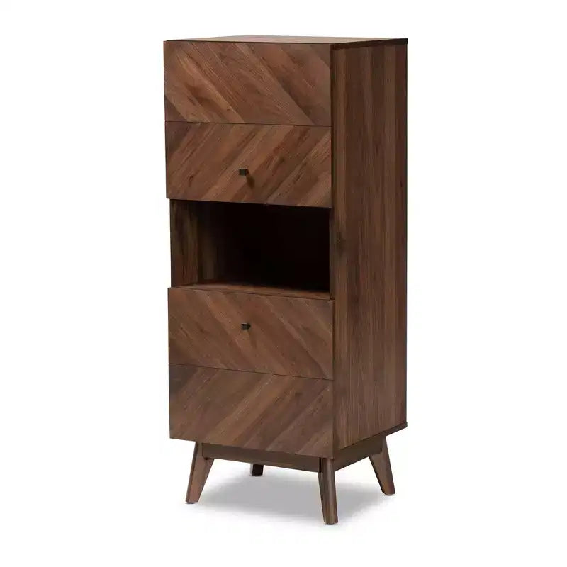 Étagère de rangement en bois à 3 niveaux Noyer brun – 1 pièce