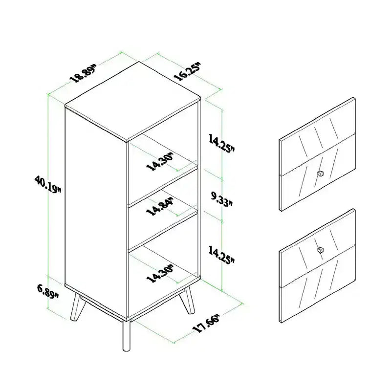 Étagère de rangement en bois à 3 niveaux Noyer brun – 1 pièce