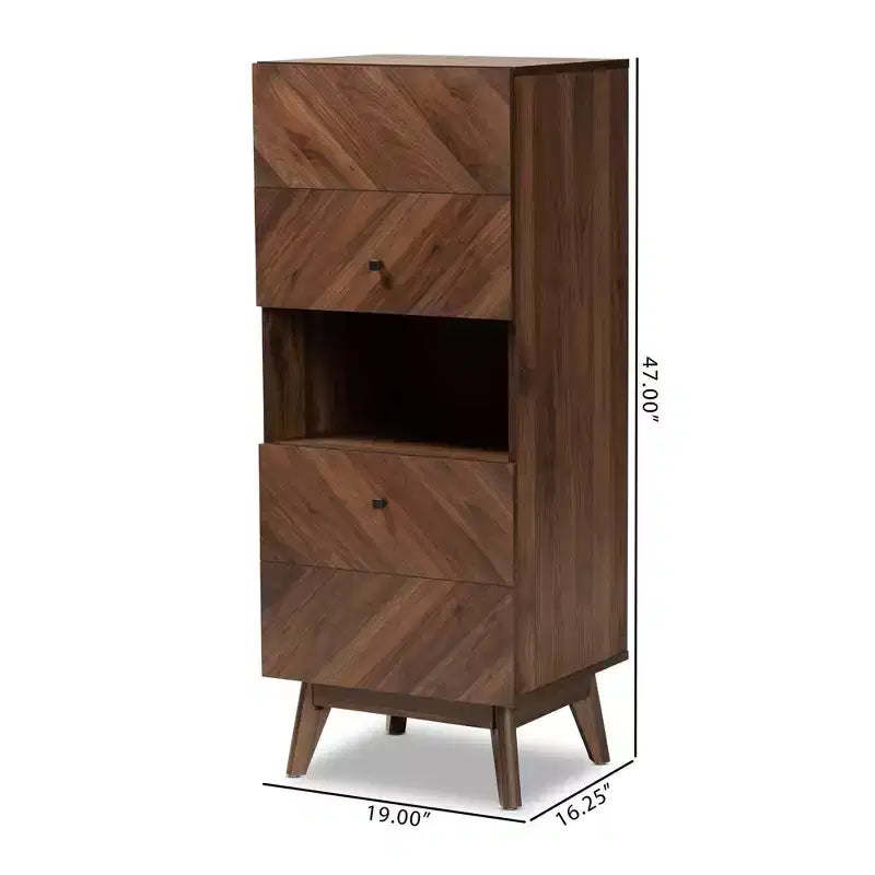 Étagère de rangement en bois à 3 niveaux Noyer brun – 1 pièce