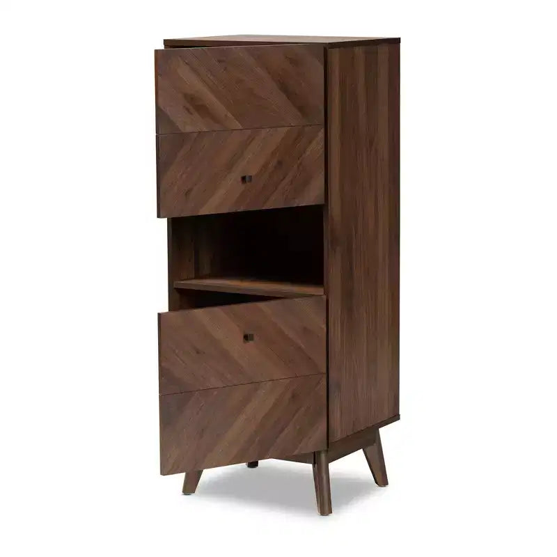 Étagère de rangement en bois à 3 niveaux Noyer brun – 1 pièce