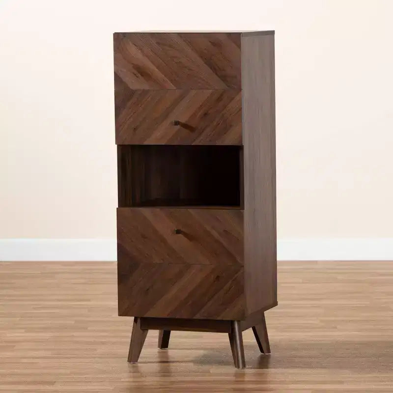 Étagère de rangement en bois à 3 niveaux Noyer brun – 1 pièce
