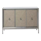 Glam Wood Cabinet Gray - Olivia & May: Stylish Indoor Storage with 2 Shelves, No Assembly Required
