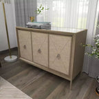 Bahut 2 portes miroir couleur champagne et beige