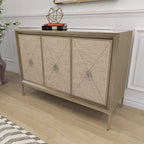Bahut 2 portes miroir couleur champagne et beige