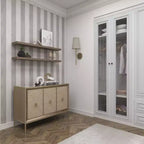 Bahut 2 portes miroir couleur champagne et beige