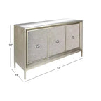 Bahut 2 portes miroir couleur champagne et beige