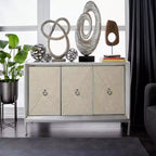 Bahut 2 portes miroir couleur champagne et beige