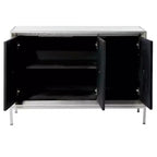 Bahut 2 portes miroir couleur champagne et beige