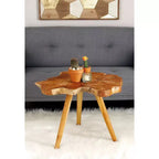 Table d'appoint ronde à bord vif marron pour 1 personne