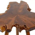 Table d'appoint ronde à bord vif marron pour 1 personne