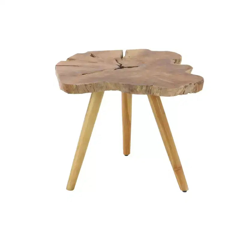 Table d'appoint ronde à bord vif marron pour 1 personne