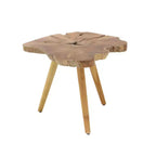 Table d'appoint ronde à bord vif marron pour 1 personne