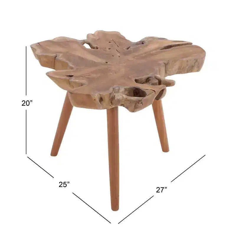 Table d'appoint ronde à bord vif marron pour 1 personne