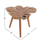 Table d'appoint ronde à bord vif marron pour 1 personne