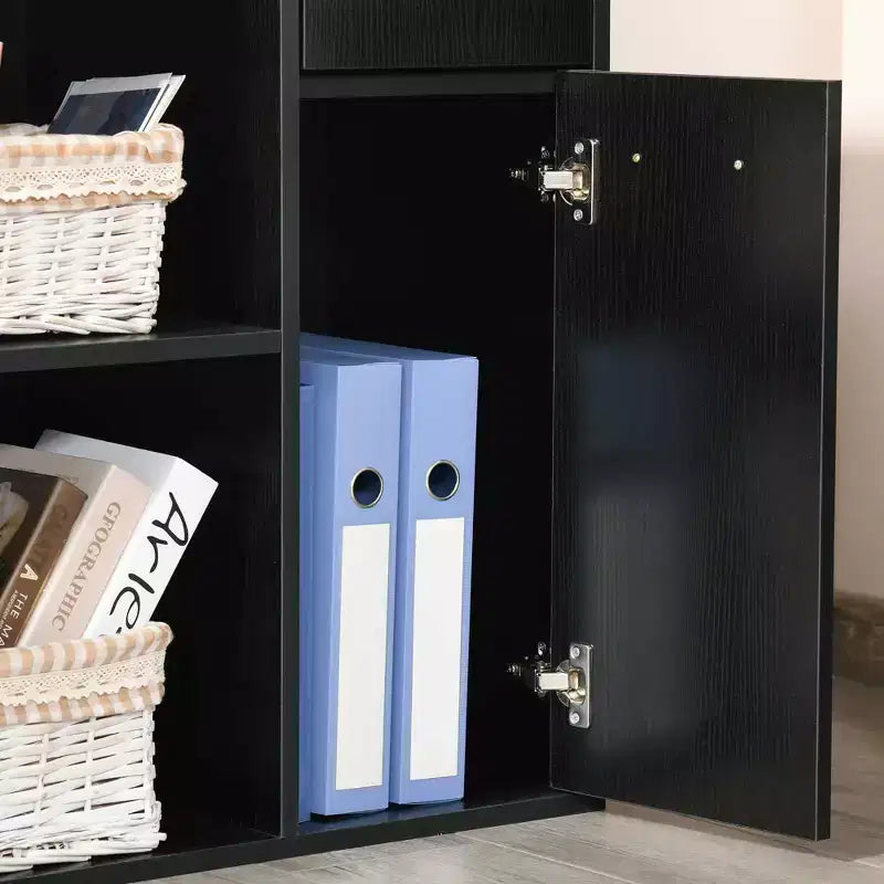 Bureau d'angle en L HOMCOM avec étagères rotatives et tiroir de rangement pour la maison et le bureau