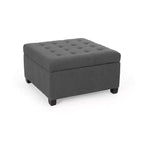 Isabella Pouf de rangement contemporain en tissu capitonné - Christopher Knight Home