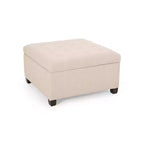 Isabella Pouf de rangement contemporain en tissu capitonné - Christopher Knight Home