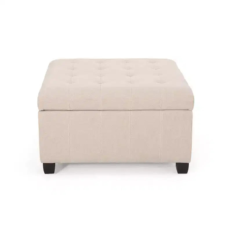 Isabella Pouf de rangement contemporain en tissu capitonné - Christopher Knight Home
