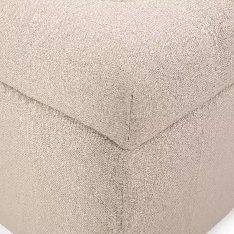 Isabella Pouf de rangement contemporain en tissu capitonné - Christopher Knight Home