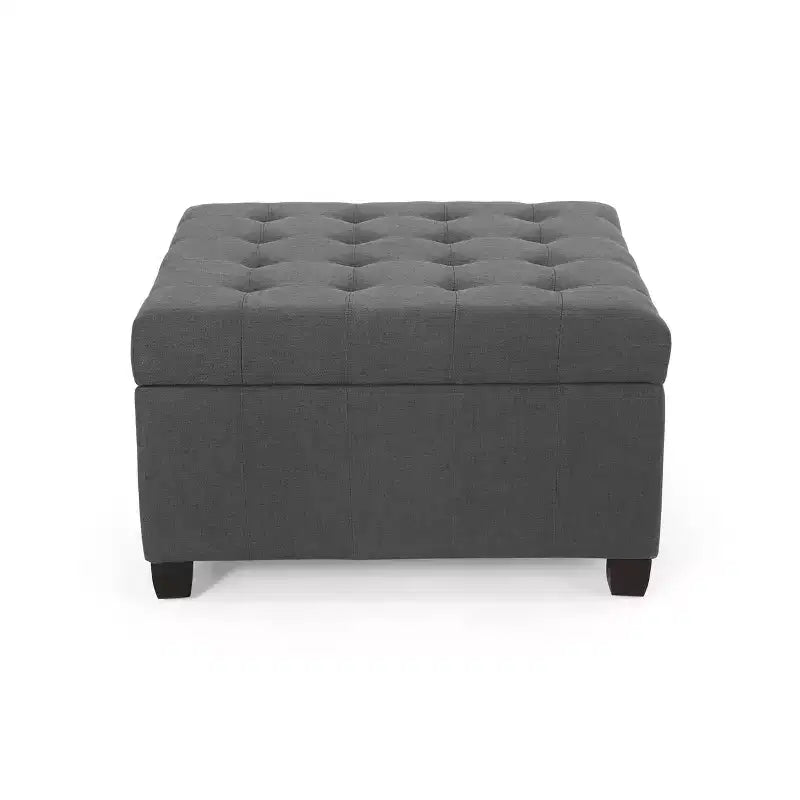 Isabella Pouf de rangement contemporain en tissu capitonné - Christopher Knight Home