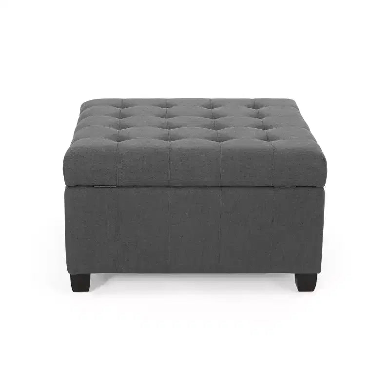 Isabella Pouf de rangement contemporain en tissu capitonné - Christopher Knight Home