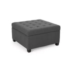 Isabella Pouf de rangement contemporain en tissu capitonné - Christopher Knight Home