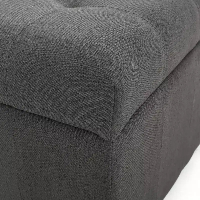Isabella Pouf de rangement contemporain en tissu capitonné - Christopher Knight Home