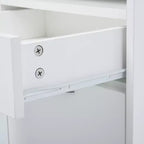 Meuble de rangement mobile noir / marron café / blanc avec tiroir, support d'imprimante sur roulettes, utilisation par 1 personne