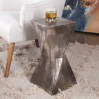 Table d'appoint sablier torsadé argenté
