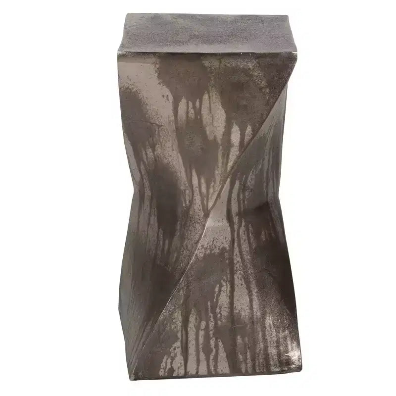 Table d'appoint sablier torsadé argenté