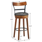 Tabouret de bar pivotant rembourré marron — Sans accoudoirs, 1 place