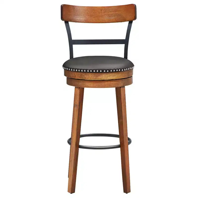Tabouret de bar pivotant rembourré marron — Sans accoudoirs, 1 place